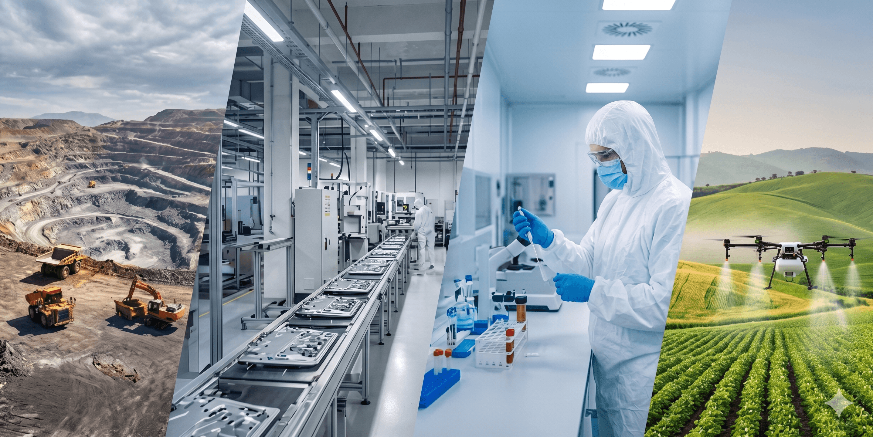 Sectores productivos: minería, industria, laboratorio y agro